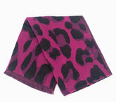 Fuchsia / Black Heavyweight  Leopard Scarf